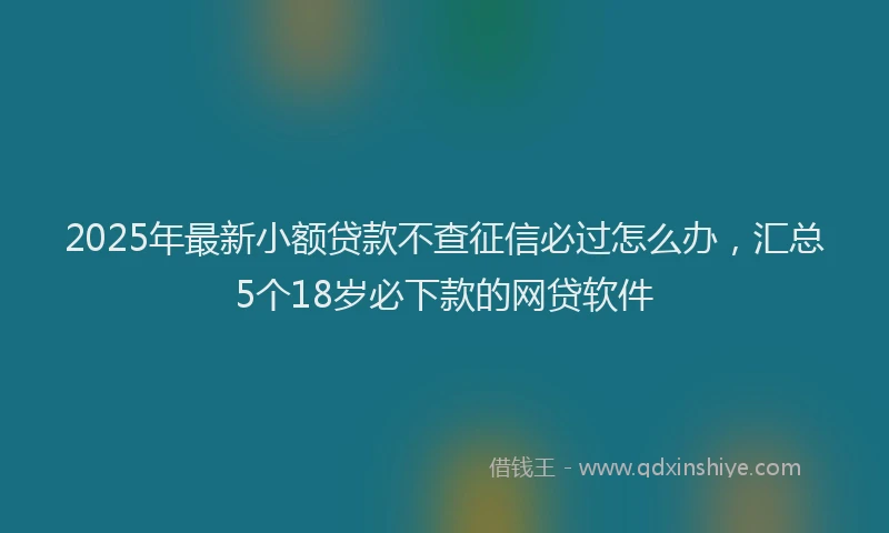 2025年最新小额贷款不查征信必过怎么办，汇总5个18岁必下款的网贷软件