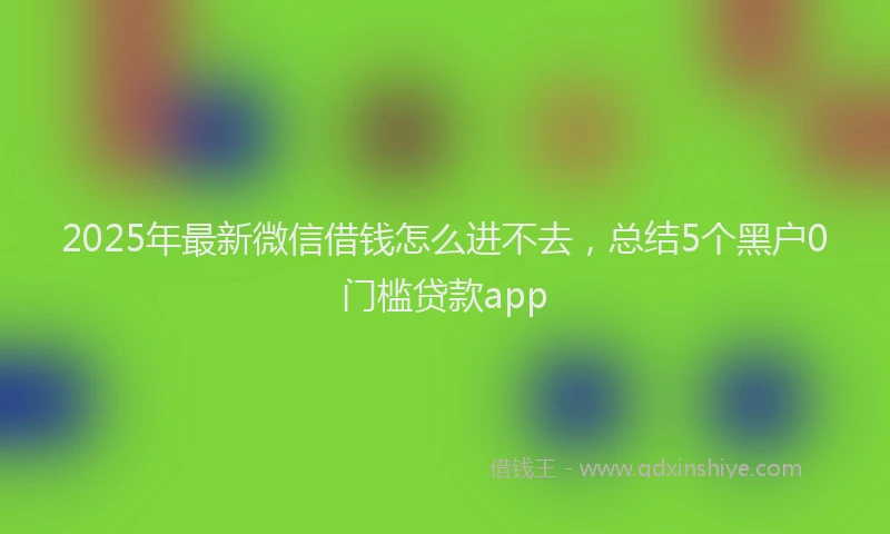 2025年最新微信借钱怎么进不去，总结5个黑户0门槛贷款app