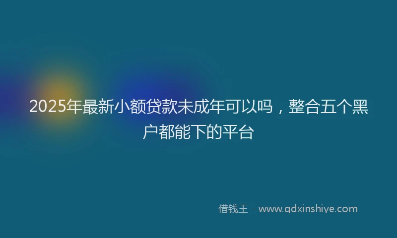 2025年最新小额贷款未成年可以吗，整合五个黑户都能下的平台