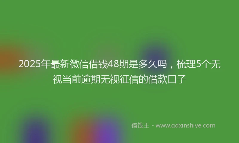 2025年最新微信借钱48期是多久吗，梳理5个无视当前逾期无视征信的借款口子