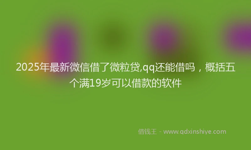 2025年最新微信借了微粒贷,qq还能借吗，概括五个满19岁可以借款的软件