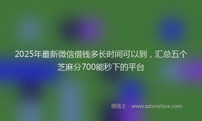 2025年最新微信借钱多长时间可以到，汇总五个芝麻分700能秒下的平台