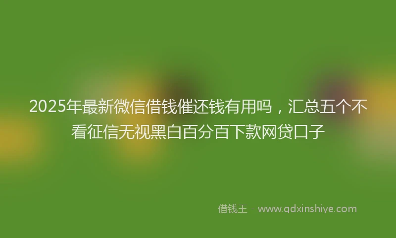 2025年最新微信借钱催还钱有用吗，汇总五个不看征信无视黑白百分百下款网贷口子
