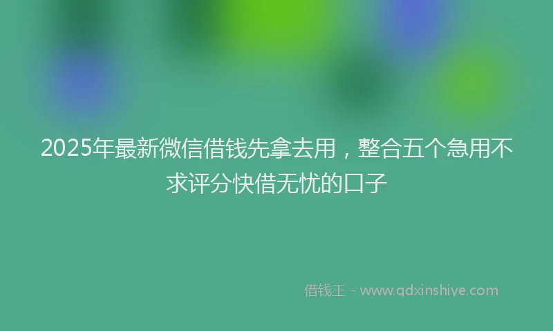 2025年最新微信借钱先拿去用，整合五个急用不求评分快借无忧的口子