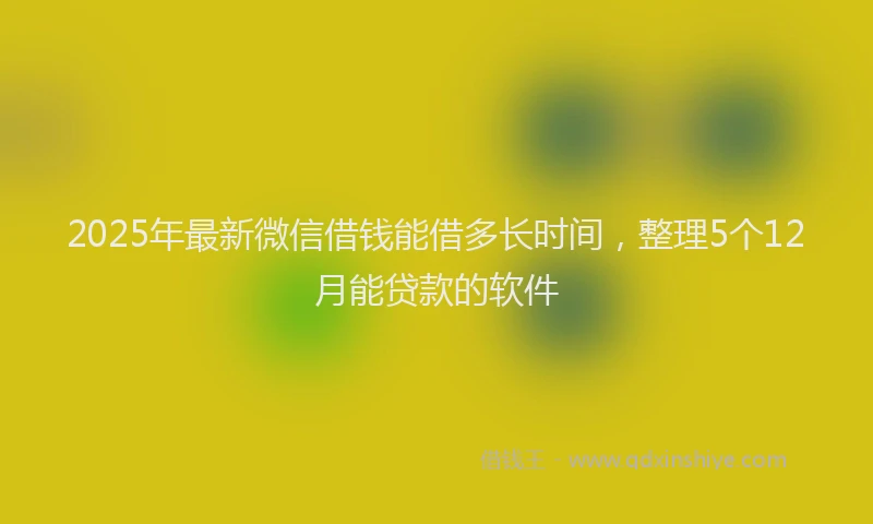 2025年最新微信借钱能借多长时间，整理5个12月能贷款的软件