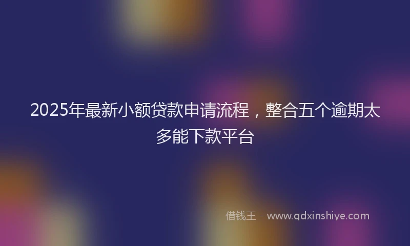 2025年最新小额贷款申请流程，整合五个逾期太多能下款平台