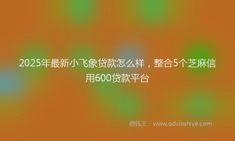 2025年最新小飞象贷款怎么样，整合5个芝麻信用600贷款平台