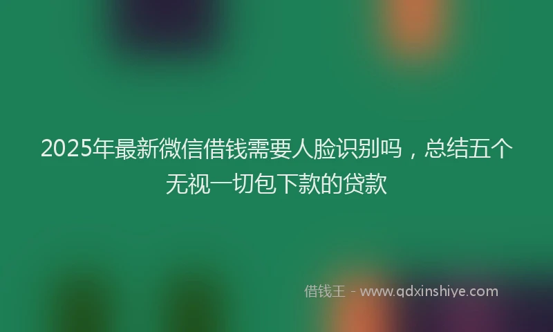 2025年最新微信借钱需要人脸识别吗，总结五个无视一切包下款的贷款