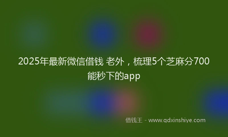 2025年最新微信借钱 老外，梳理5个芝麻分700能秒下的app