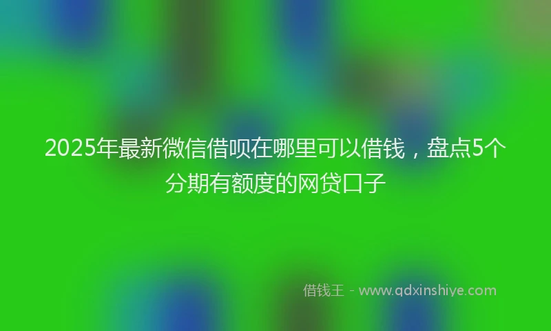 2025年最新微信借呗在哪里可以借钱，盘点5个分期有额度的网贷口子