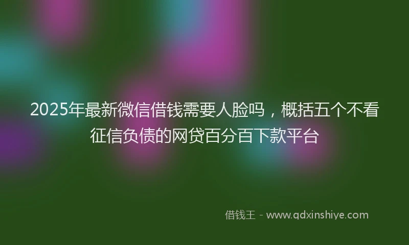 2025年最新微信借钱需要人脸吗，概括五个不看征信负债的网贷百分百下款平台
