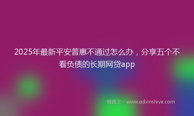 2025年最新平安普惠不通过怎么办，分享五个不看负债的长期网贷app