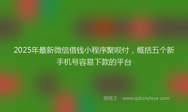 2025年最新微信借钱小程序聚呗付，概括五个新手机号容易下款的平台