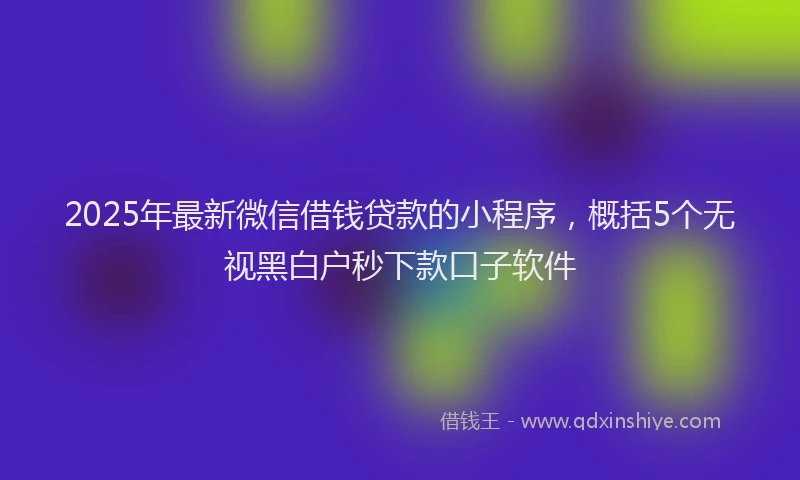 2025年最新微信借钱贷款的小程序，概括5个无视黑白户秒下款口子软件