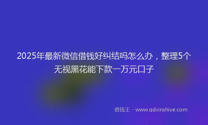 2025年最新微信借钱好纠结吗怎么办，整理5个无视黑花能下款一万元口子