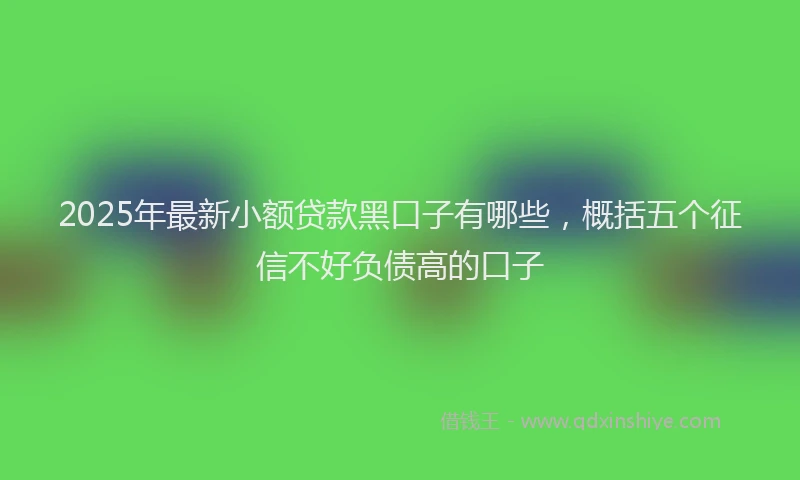 2025年最新小额贷款黑口子有哪些，概括五个征信不好负债高的口子