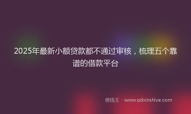 2025年最新小额贷款都不通过审核，梳理五个靠谱的借款平台