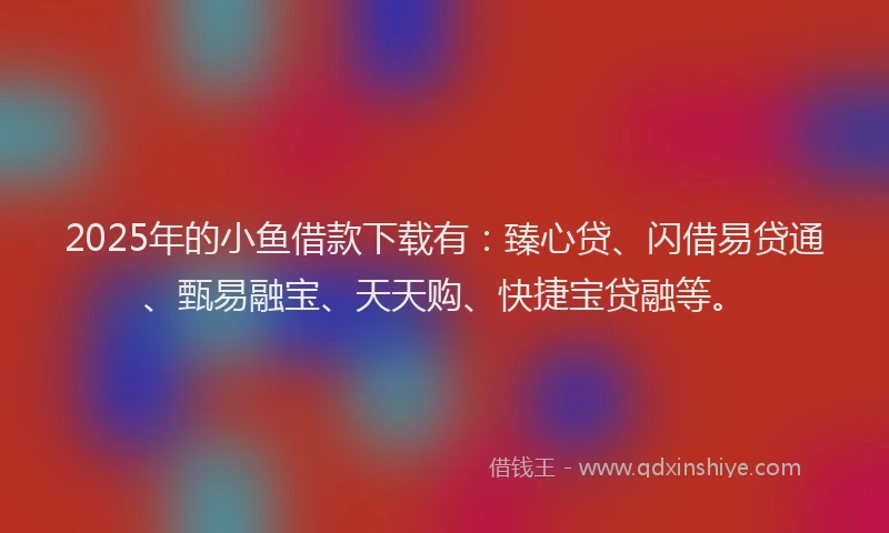 2025年的小鱼借款下载有：臻心贷、闪借易贷通、甄易融宝、天天购、快捷宝贷融等。