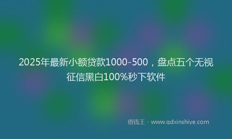 2025年最新小额贷款1000-500，盘点五个无视征信黑白100%秒下软件
