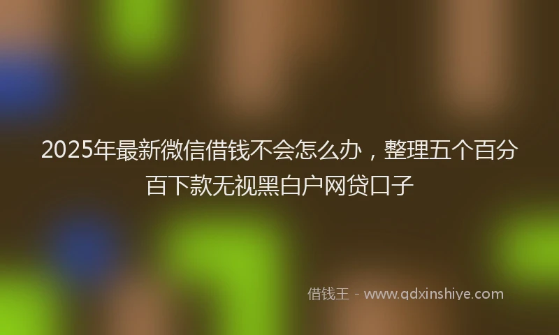 2025年最新微信借钱不会怎么办，整理五个百分百下款无视黑白户网贷口子