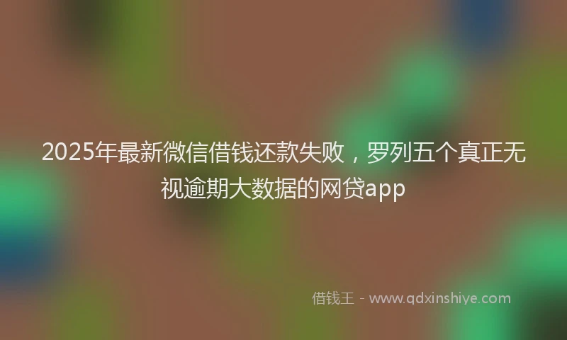 2025年最新微信借钱还款失败，罗列五个真正无视逾期大数据的网贷app