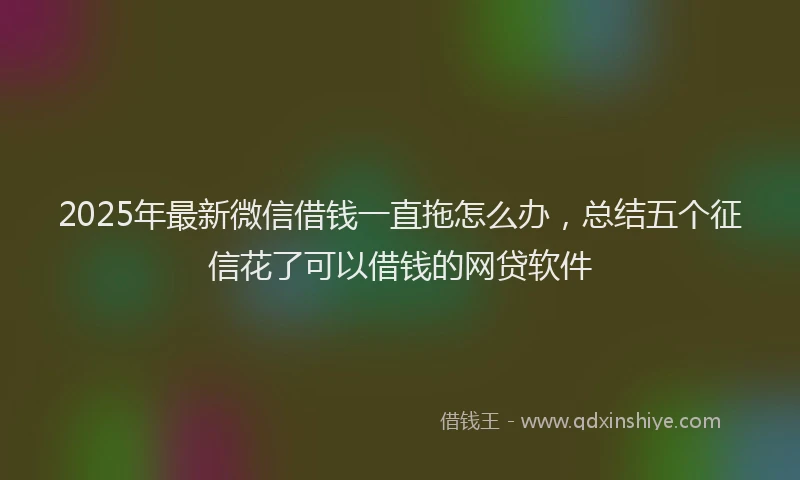2025年最新微信借钱一直拖怎么办，总结五个征信花了可以借钱的网贷软件