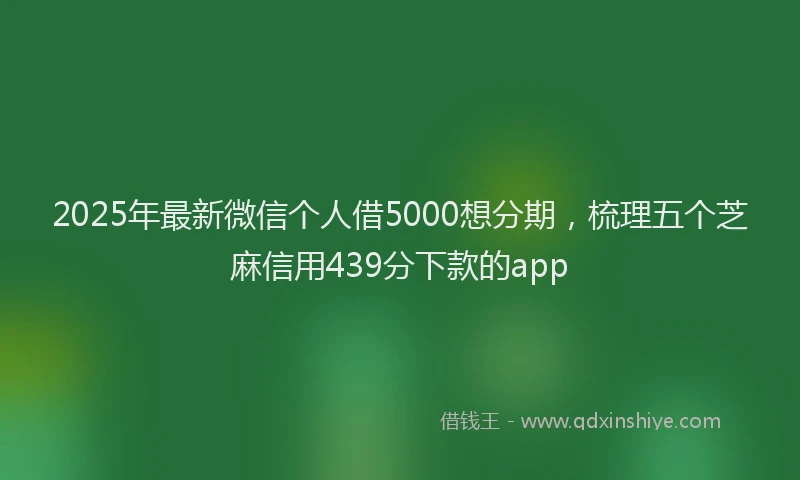 2025年最新微信个人借5000想分期，梳理五个芝麻信用439分下款的app