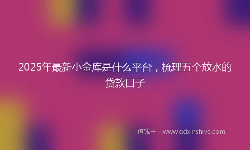 2025年最新小金库是什么平台，梳理五个放水的贷款口子