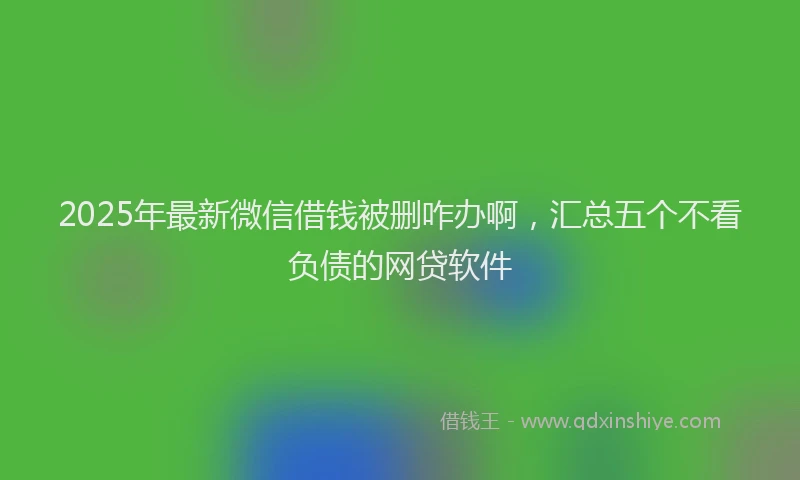 2025年最新微信借钱被删咋办啊，汇总五个不看负债的网贷软件