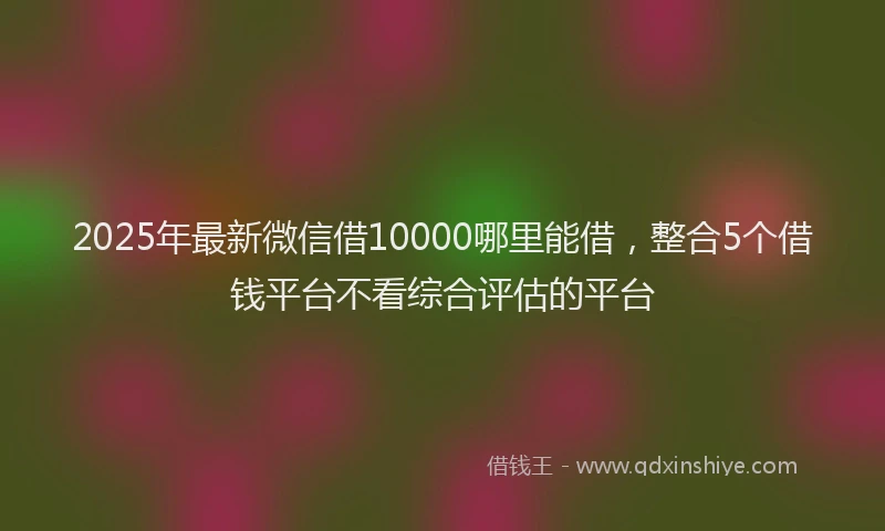 2025年最新微信借10000哪里能借，整合5个借钱平台不看综合评估的平台