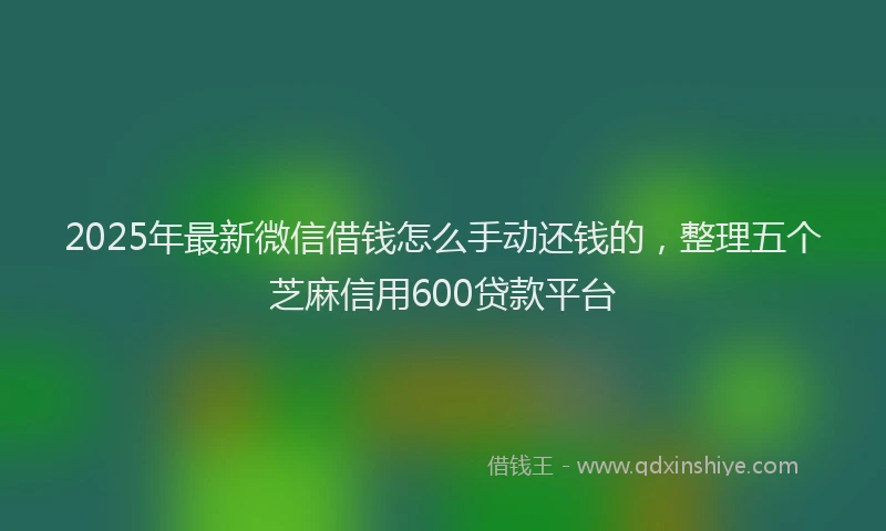 2025年最新微信借钱怎么手动还钱的，整理五个芝麻信用600贷款平台