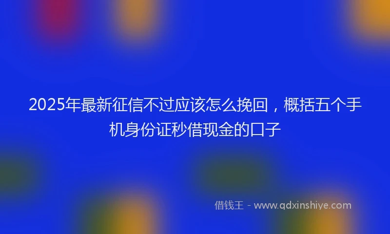 2025年最新征信不过应该怎么挽回，概括五个手机身份证秒借现金的口子