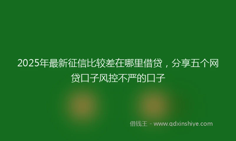 2025年最新征信比较差在哪里借贷，分享五个网贷口子风控不严的口子