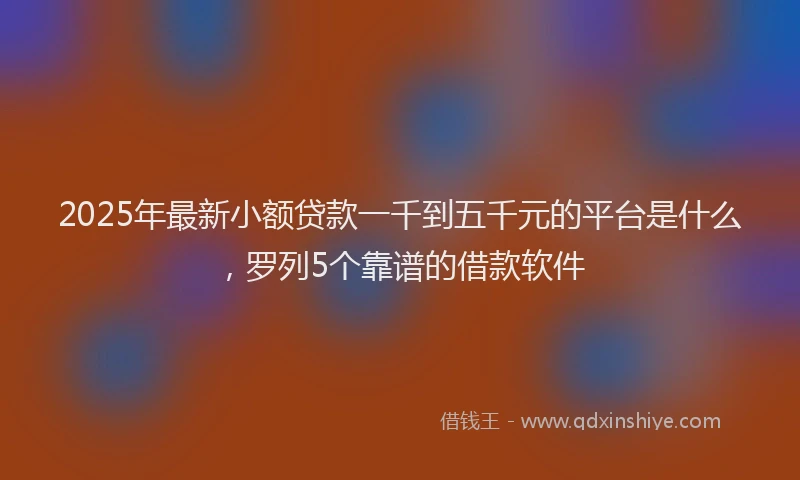 2025年最新小额贷款一千到五千元的平台是什么，罗列5个靠谱的借款软件