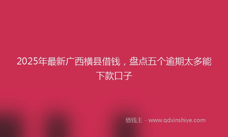 2025年最新广西横县借钱，盘点五个逾期太多能下款口子