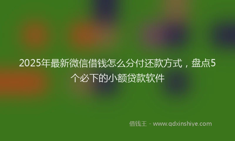 2025年最新微信借钱怎么分付还款方式，盘点5个必下的小额贷款软件