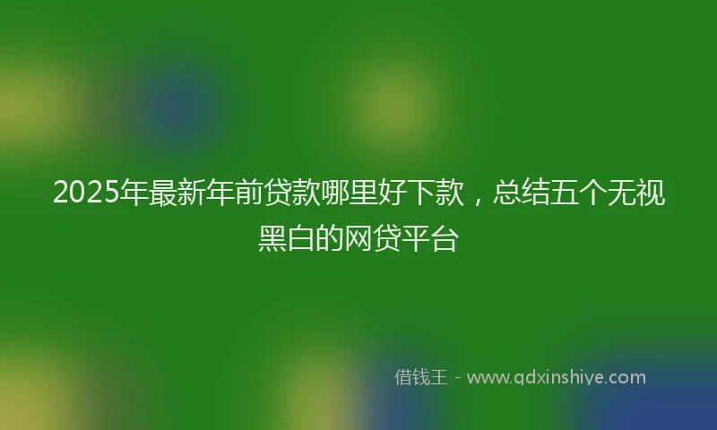 2025年最新年前贷款哪里好下款，总结五个无视黑白的网贷平台
