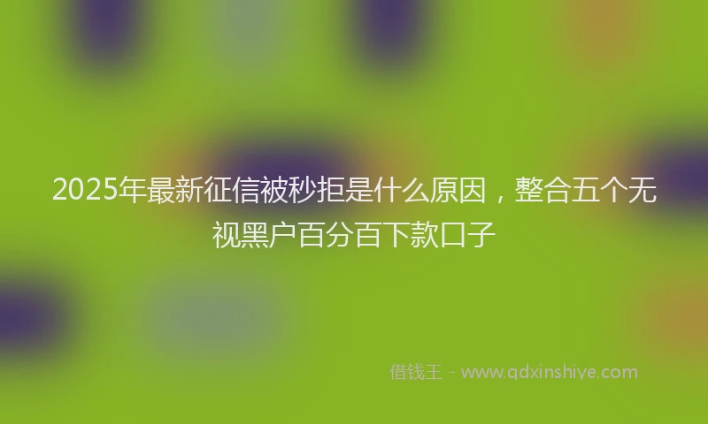 2025年最新征信被秒拒是什么原因，整合五个无视黑户百分百下款口子