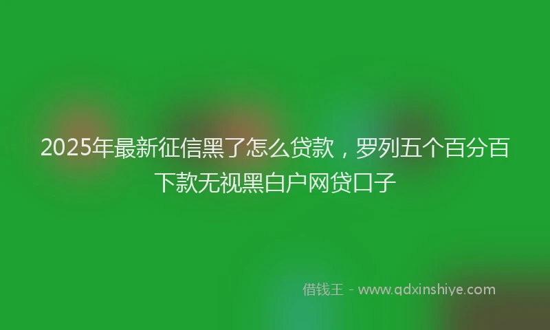2025年最新征信黑了怎么贷款，罗列五个百分百下款无视黑白户网贷口子