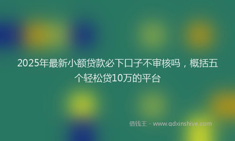 2025年最新小额贷款必下口子不审核吗，概括五个轻松贷10万的平台