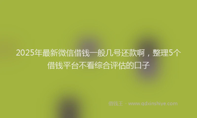 2025年最新微信借钱一般几号还款啊，整理5个借钱平台不看综合评估的口子