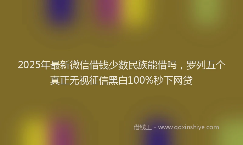 2025年最新微信借钱少数民族能借吗，罗列五个真正无视征信黑白100%秒下网贷