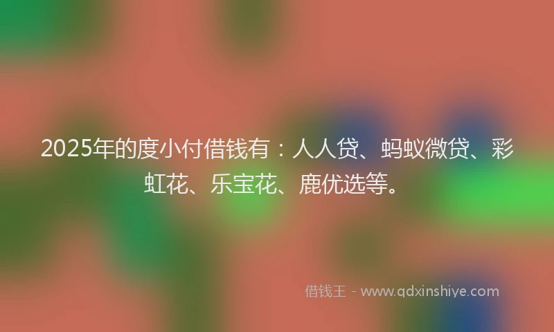 2025年的度小付借钱有：人人贷、蚂蚁微贷、彩虹花、乐宝花、鹿优选等。
