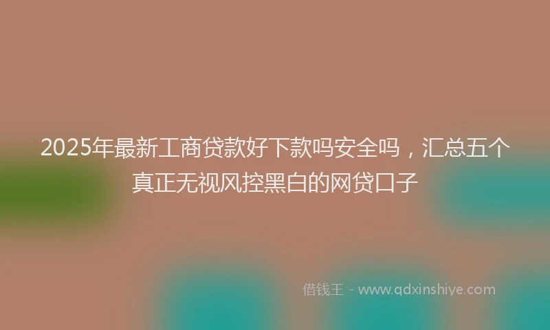 2025年最新工商贷款好下款吗安全吗，汇总五个真正无视风控黑白的网贷口子