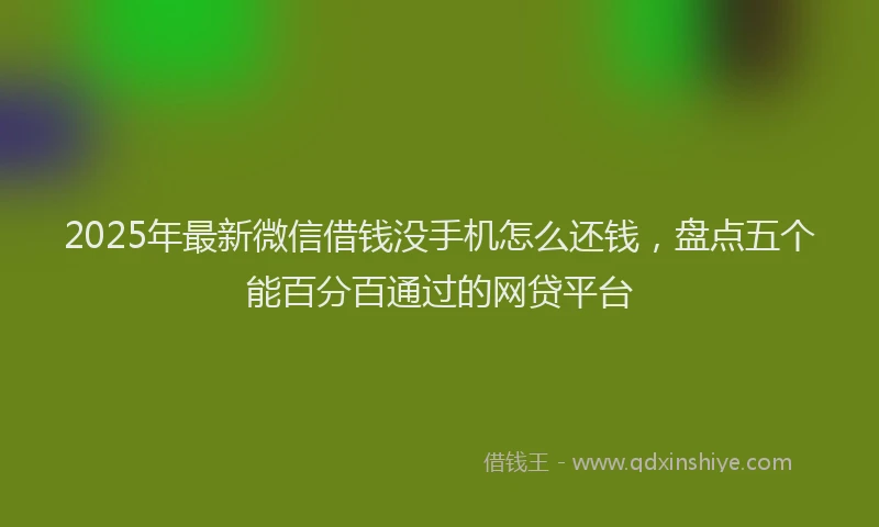 2025年最新微信借钱没手机怎么还钱，盘点五个能百分百通过的网贷平台