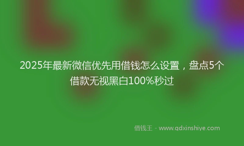 2025年最新微信优先用借钱怎么设置，盘点5个借款无视黑白100%秒过