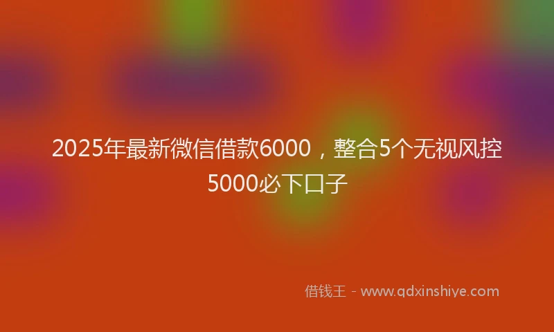 2025年最新微信借款6000，整合5个无视风控5000必下口子
