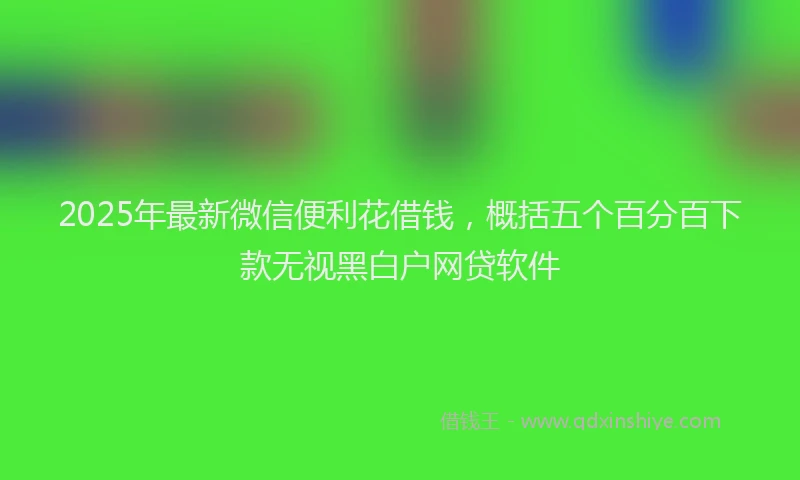 2025年最新微信便利花借钱，概括五个百分百下款无视黑白户网贷软件