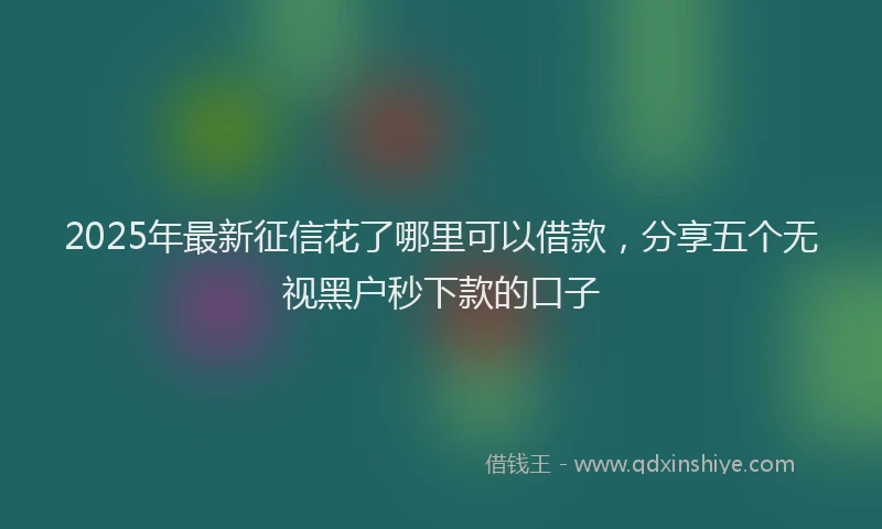 2025年最新征信花了哪里可以借款，分享五个无视黑户秒下款的口子
