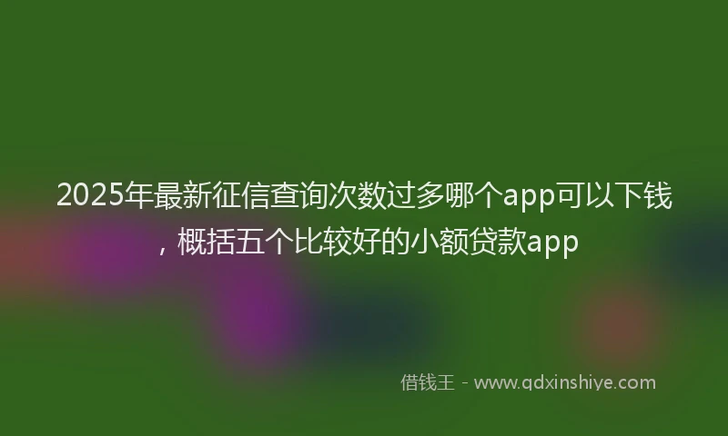2025年最新征信查询次数过多哪个app可以下钱，概括五个比较好的小额贷款app